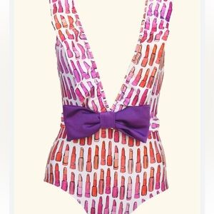 Adriana Degreas lipstick halter one piece swimsuit size small new without ta 💄